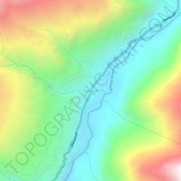 Топографическая карта Gemur, высота, рельеф