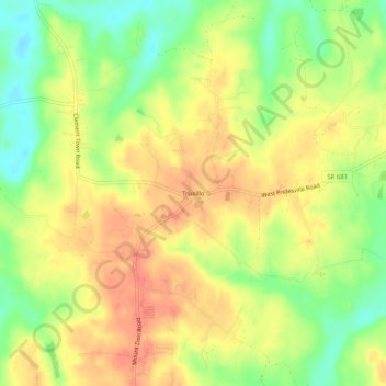 Топографическая карта Truxillo, высота, рельеф
