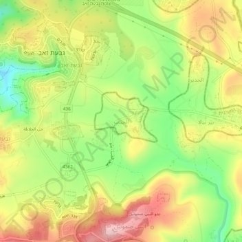 Топографическая карта Al Jib, высота, рельеф