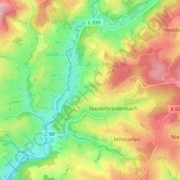 Топографическая карта Heide, высота, рельеф