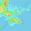 Топографическая карта 木浦, высота, рельеф