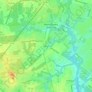 Топографическая карта Harlingen, высота, рельеф