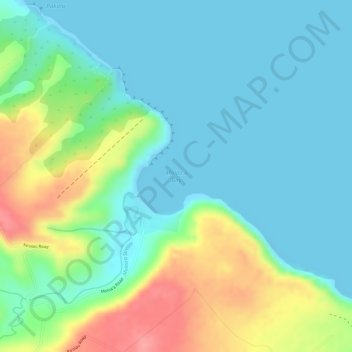 Топографическая карта Moloaʻa Bay, высота, рельеф