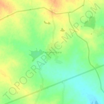 Топографическая карта Peddavangara, высота, рельеф