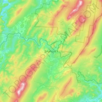 Топографическая карта Златоуст, высота, рельеф