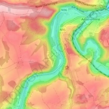 Топографическая карта Freÿr, высота, рельеф