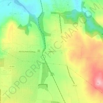 Топографическая карта Macleay, высота, рельеф