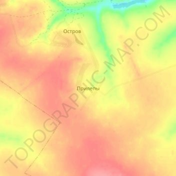 Топографическая карта Прилепы, высота, рельеф