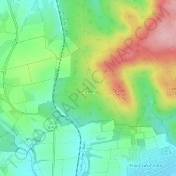 Топографическая карта Kreischberg, высота, рельеф