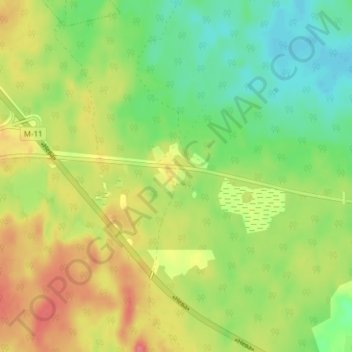 Топографическая карта Малый Борок, высота, рельеф