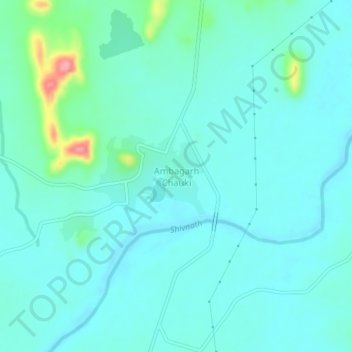 Топографическая карта Ambagarh Chauki, высота, рельеф