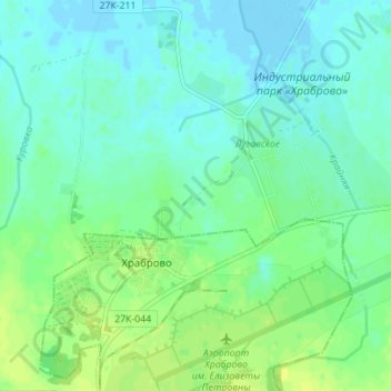 Топографическая карта Широкополье, высота, рельеф
