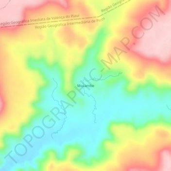 Топографическая карта Mocambo, высота, рельеф