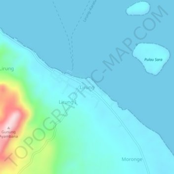 Топографическая карта Lirung, высота, рельеф