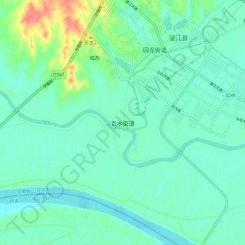 Топографическая карта 吉水街道, высота, рельеф