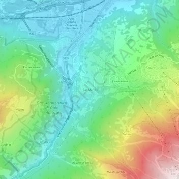 Топографическая карта San Marco, высота, рельеф