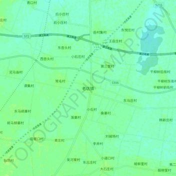Топографическая карта 老店镇, высота, рельеф