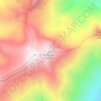 Топографическая карта Ваза-Хох, высота, рельеф