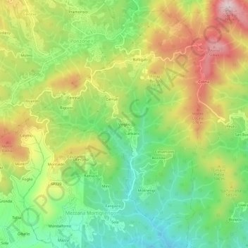 Топографическая карта Vioglio, высота, рельеф
