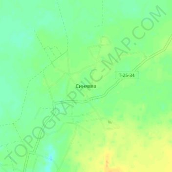 Топографическая карта Синявка, высота, рельеф