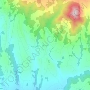 Топографическая карта Остра, высота, рельеф