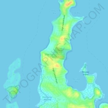 Топографическая карта Macleay Island, высота, рельеф