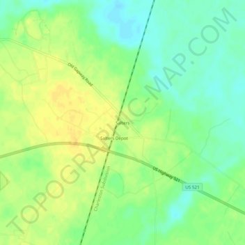 Топографическая карта Salters, высота, рельеф