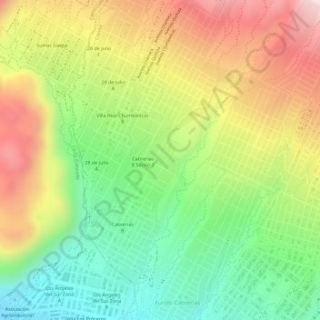 Топографическая карта P, высота, рельеф