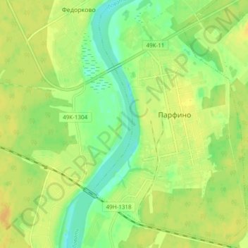 Топографическая карта Лазарицкая Лука, высота, рельеф