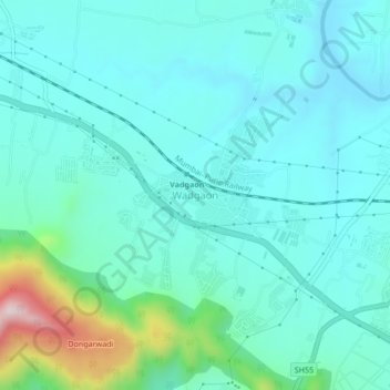 Топографическая карта Wadgaon, высота, рельеф