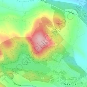 Топографическая карта Slievenaslat, высота, рельеф