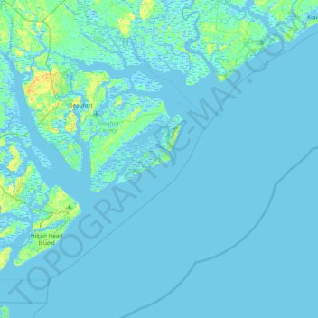 Топографическая карта Fripp Island, высота, рельеф