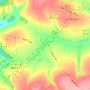 Топографическая карта Duggleby, высота, рельеф