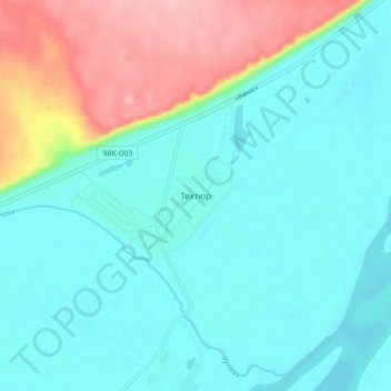 Топографическая карта Техтюр, высота, рельеф