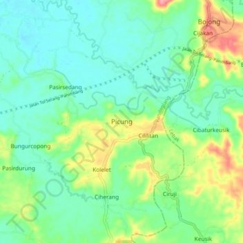 Топографическая карта Picung, высота, рельеф