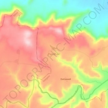 Топографическая карта Pandhari, высота, рельеф