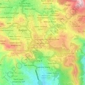 Топографическая карта Bal-Marcoville, высота, рельеф