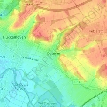 Топографическая карта Doveren, высота, рельеф
