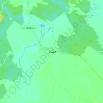 Топографическая карта Труды, высота, рельеф