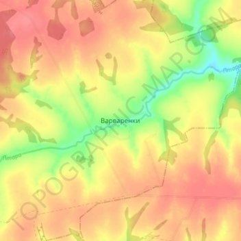 Топографическая карта Варваренки, высота, рельеф