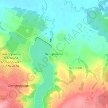 Топографическая карта Федоровское, высота, рельеф