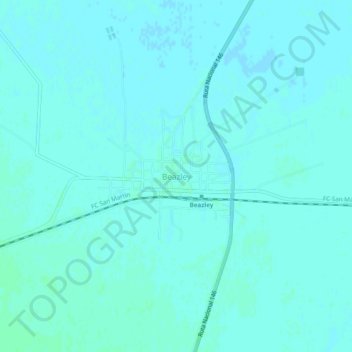 Топографическая карта Beazley, высота, рельеф
