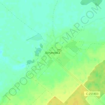 Топографическая карта Хотиновка, высота, рельеф