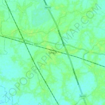 Топографическая карта Singur, высота, рельеф