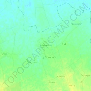 Топографическая карта Янги кишлак, высота, рельеф