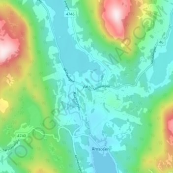Топографическая карта Vats, высота, рельеф