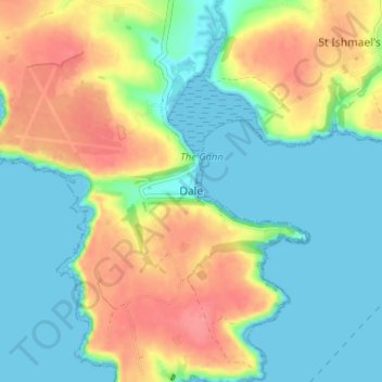 Топографическая карта Dale, высота, рельеф