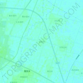 Топографическая карта 甘泉村, высота, рельеф