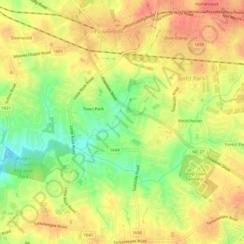 Топографическая карта Woodford Green, высота, рельеф