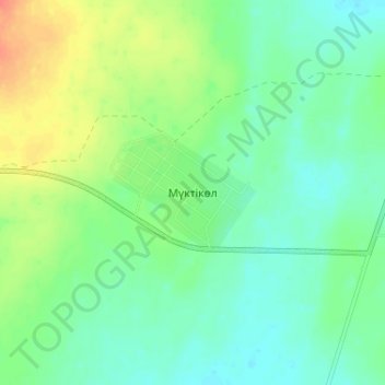 Топографическая карта Муктиколь, высота, рельеф